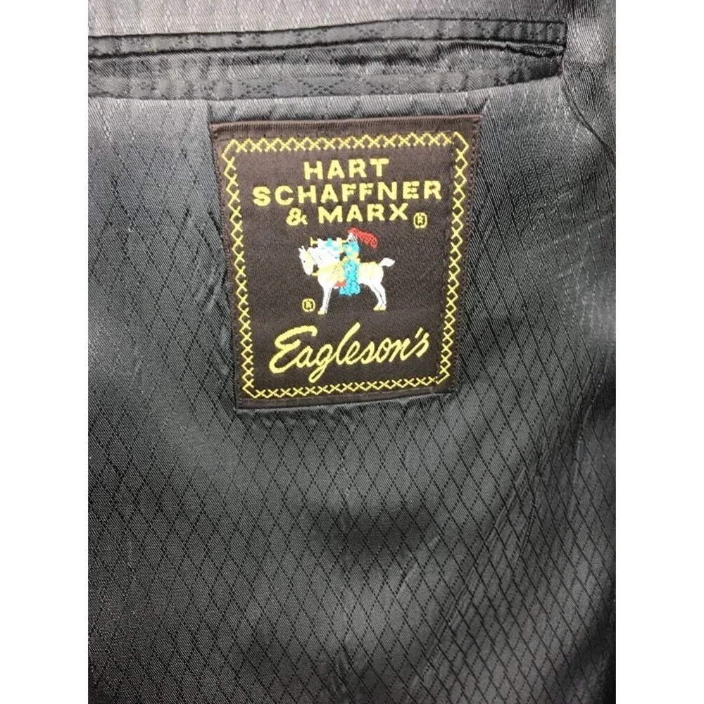 Exceptional HART SCHAFFNER & MARX Eagleson's Navy Blue Pinstripe Blazer Sz. 44xl